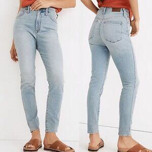 Madewell Curvy Roadtripper High Rise Skinny Leg Jeans Fading Whiskering 25